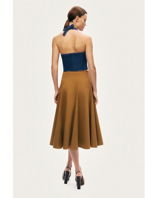 Nocturne Natural Flared Midi Skirt