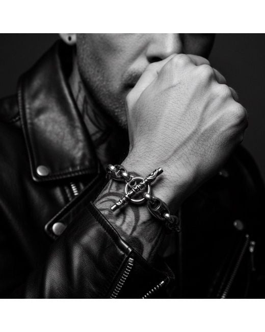 Tg-Jewellery by Tamara Gervasio Metallic Anchor Link With T-Bar Hit My Heart Bracelet