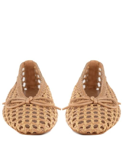 Keith Scarrott Shoes Brown Neutrals Soffiano Taupe Ballet Pump