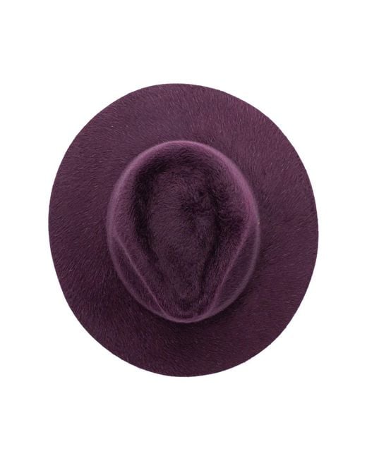 DORIA 1905 Purple Burgundy Melousine Lapin Felt Wide-Brimmed Hat