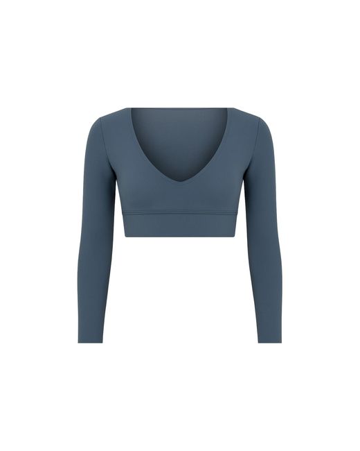 Altra Volta Blue Long-Sleeve V-Neck Top – Petrol