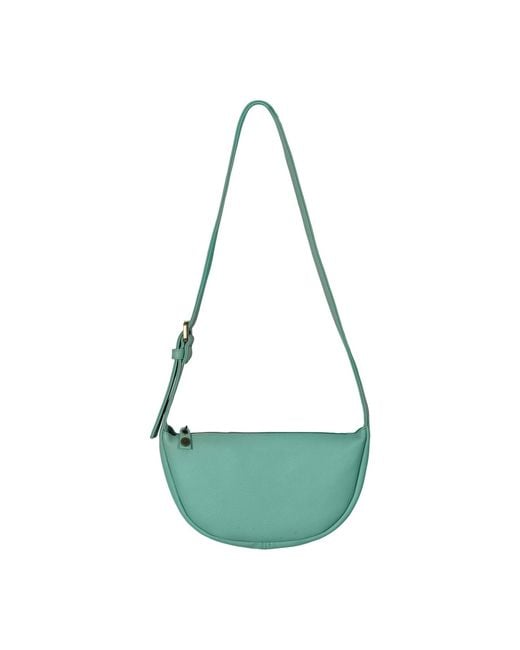 Owen Barry Green Leather Shoulder Bag Aqua Dominic
