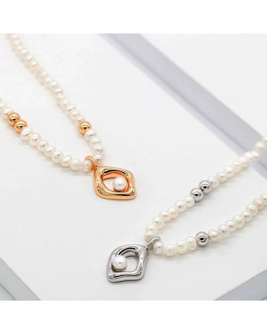 Angel Barocco Metallic Bead & Pearl Necklace