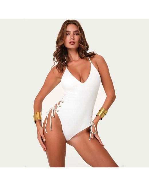 Cherina Beachwear Llc White Ibiza Swimsuit