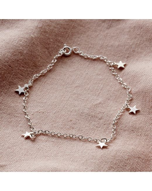 Posh Totty Designs Metallic Sterling Silver Star Station Bracelet