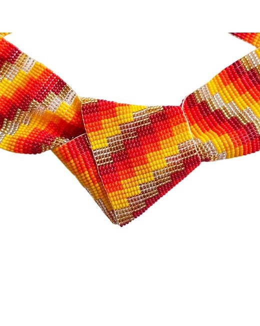 Iliana Arrazola Orange Minimalist Deconstructed Necklace, And