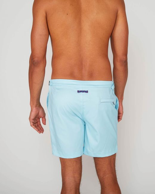 Lords of Harlech Blue Pool Oxford Swim Short for men