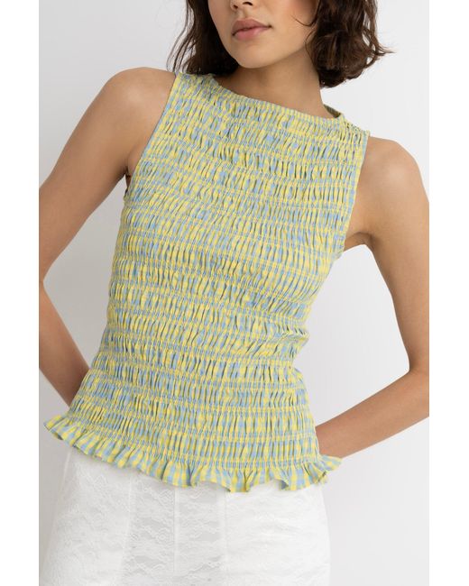 Amy Lynn Green Sonya Pure Cotton Check Top