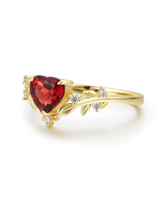 Azura Jewelry New York White Heart Desire Mozambique Garnet Vermeil