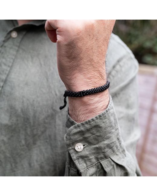 Harbour UK Bracelets Black Chunky Rope Bracelet – Handmade Bold Design for men