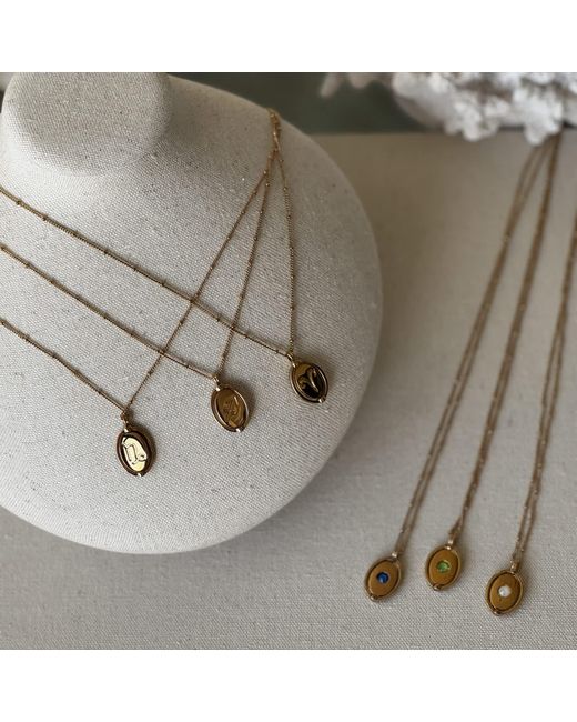 Emma Holland Jewellery Metallic Cancer & Ruby Crystal Spinner Necklace
