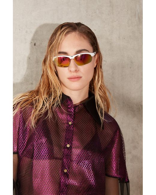 Monzlapur New York Purple Mesh Silk Organza Shirt