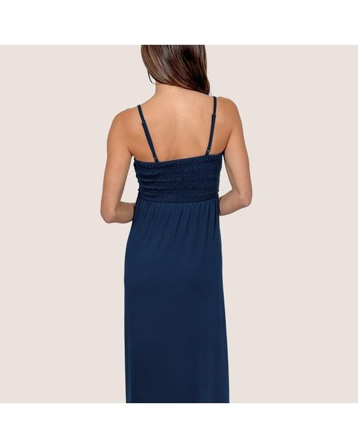 JJwinks Blue Bra-Free Smocked Modal Maxi Dress