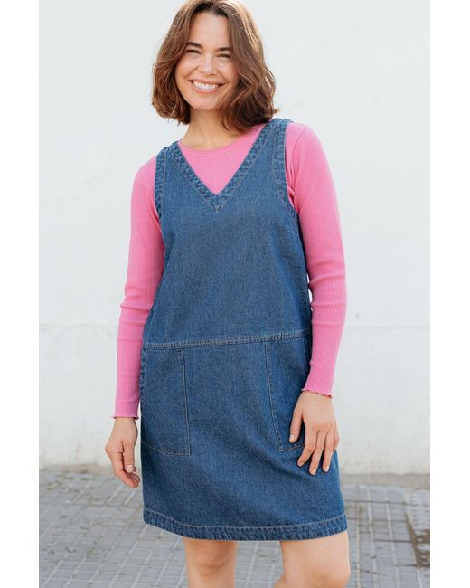 Sugarhill Blue Cecil Tunic Dress Mid Denim