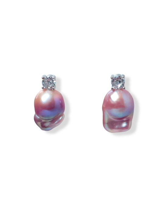 Ninemoo Purple Aurora Baroque Pearl Earrings