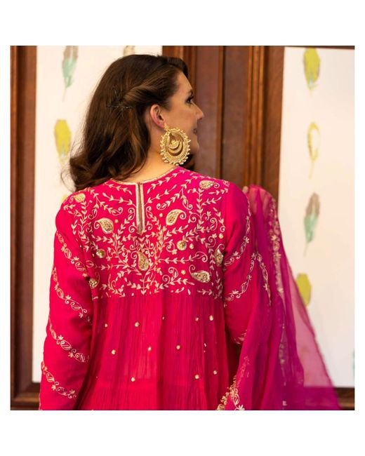 Meraki by Rashmi Bajaj Metallic Minerva Plated Chandelier Earrings With Pearl Drops