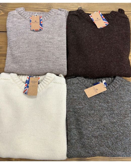 Arthur Beale Brown Oiled Wool Pelmo Jumper for men