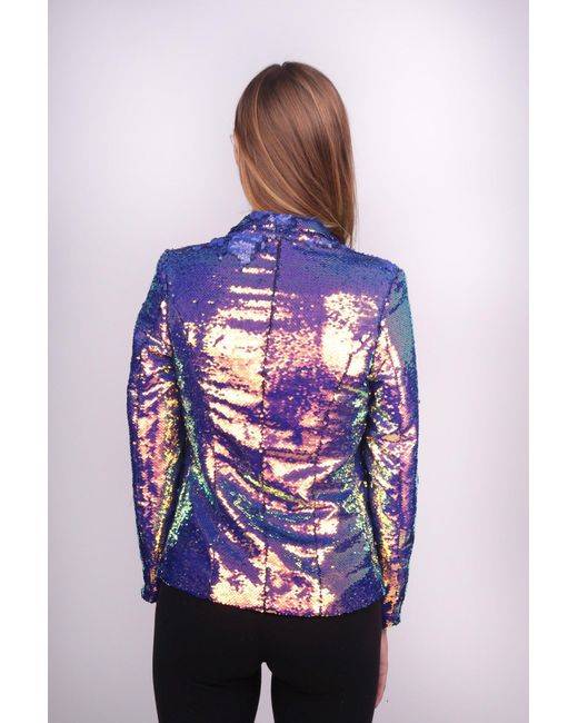 Any Old Iron Oil Slick Blazer in Blue | Lyst