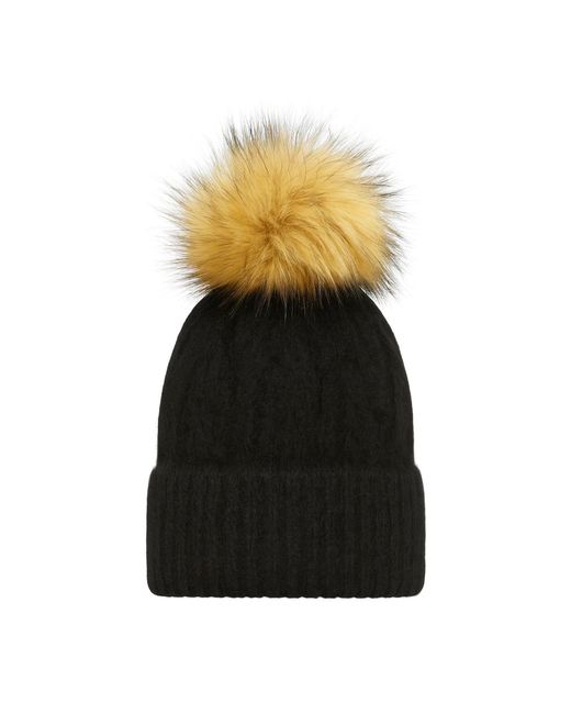 Hortons England Black Fluffy Mohair Pom Pom Hat
