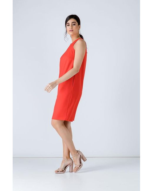 Conquista Red Sleeveless Shift Dress