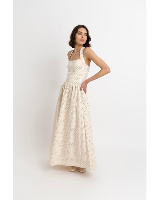 Amy Lynn White Neutrals Judie Polka Print Maxi Dress