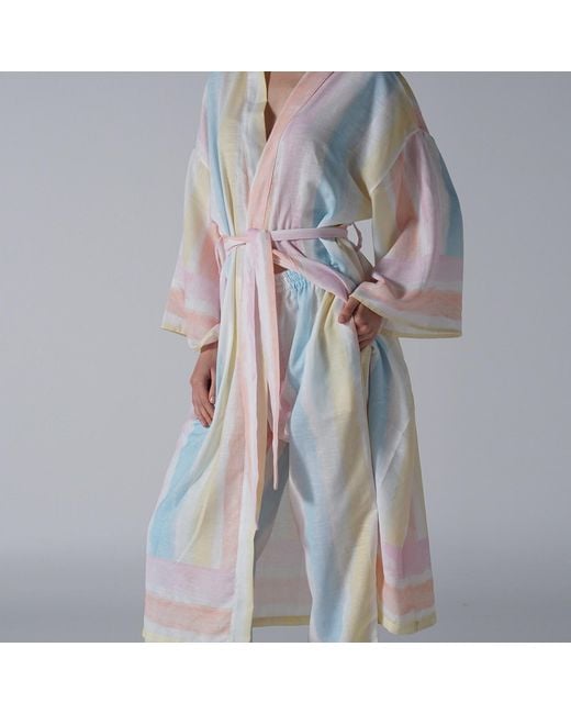 LOVEIST STORE Blue Pastel Stripe Relaxed Fit Trousers