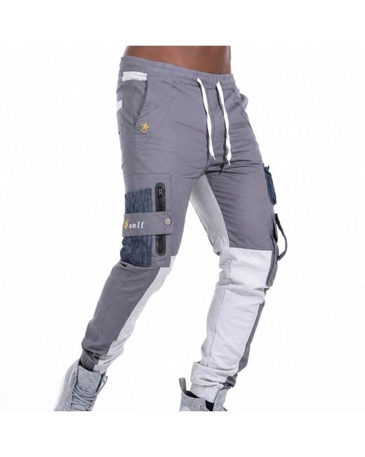 Chuks Collins Gray Act Self Cargo Pants- Diffusion Collection for men