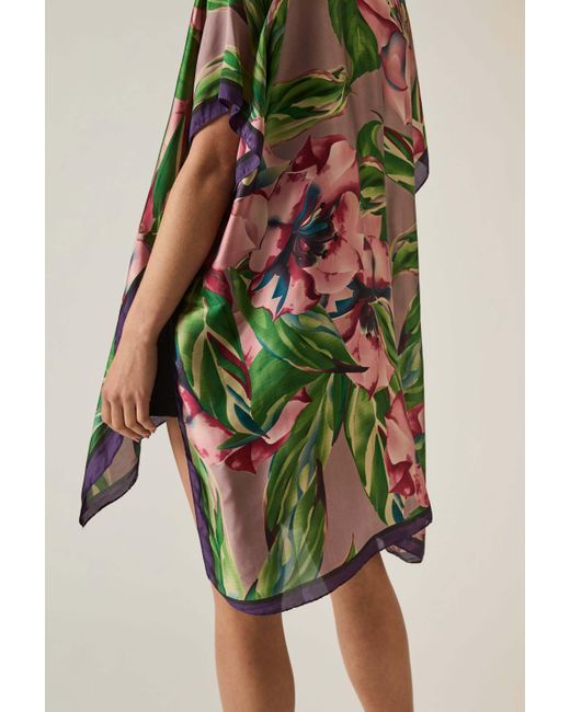James Lakeland Green Floral Kaftan