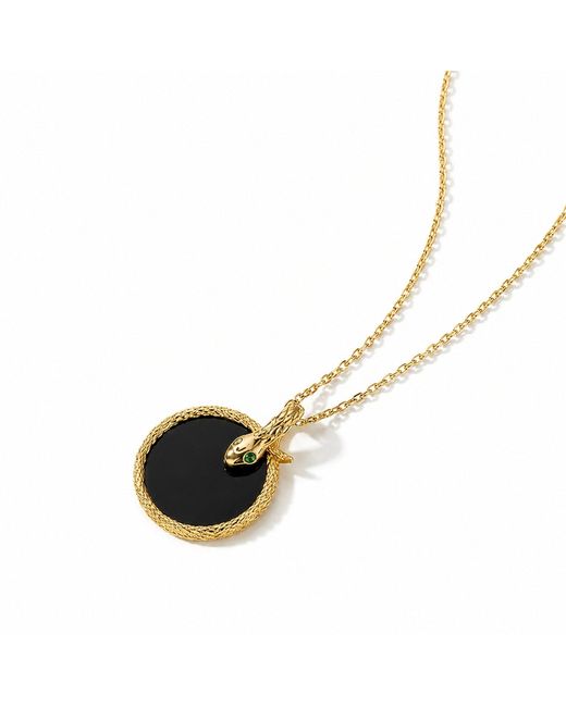 Ormiro Metallic Eternal Serpent Onyx Necklace