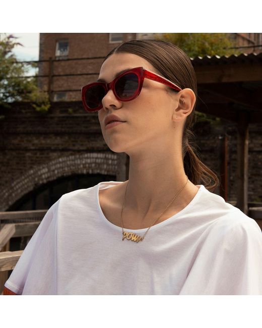 Edge Only Metallic Pow! Letters Necklace 18Ct Vermeil