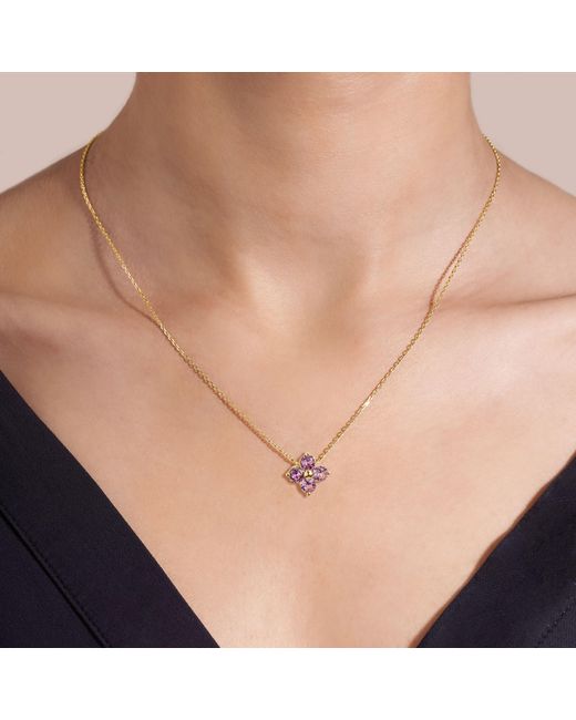 Juvetti Red Clover Ruby & Diamond Necklace