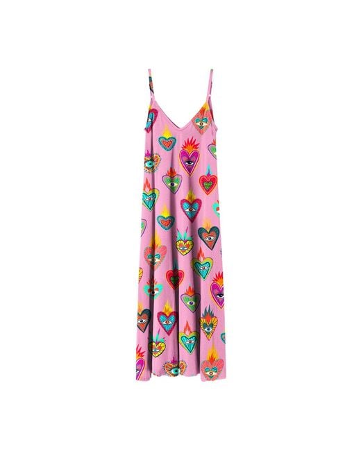 Aloha From Deer Red Mexican Hearts Maxi Dress