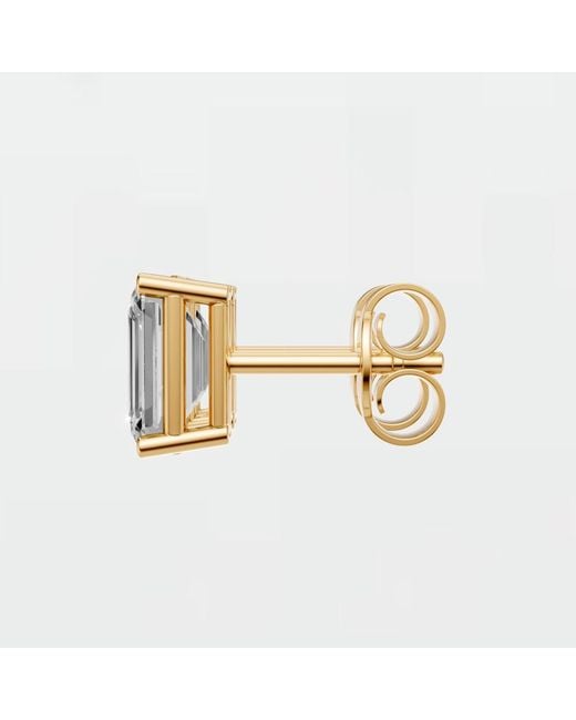 Aya Fine Jewelry White 1.32 Cwt Emerald Cut Solitaire Earrings Gift For