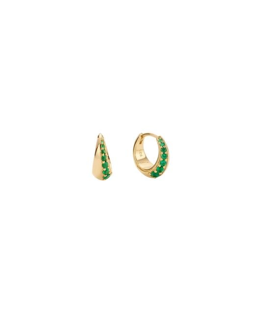 Vanhi Multicolor Georgie Crystal Knife Edge Huggie Hoop Earrings