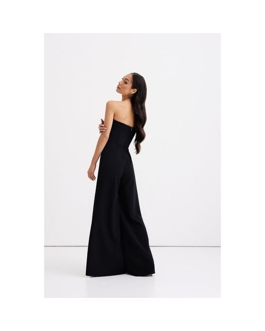 Nomi Fame Black Sarah Palazzo Pant Corset Jumpsuit