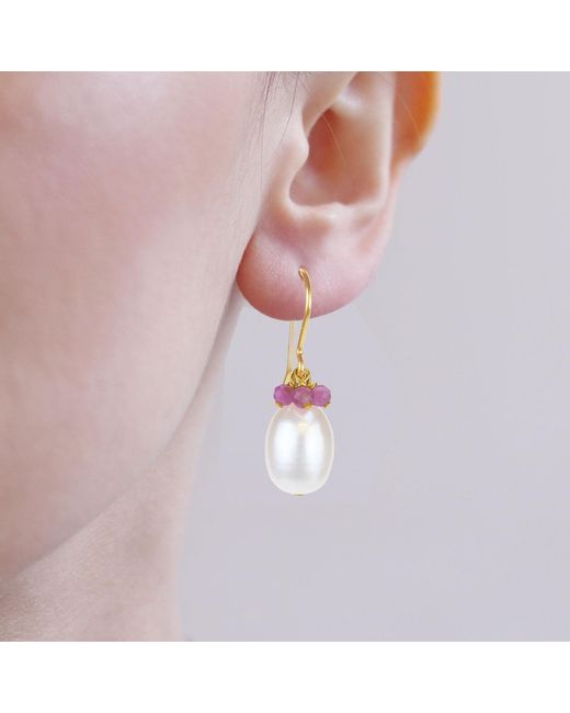 MOUNIR LONDON Metallic Pearl & Peridot Cluster Earrings