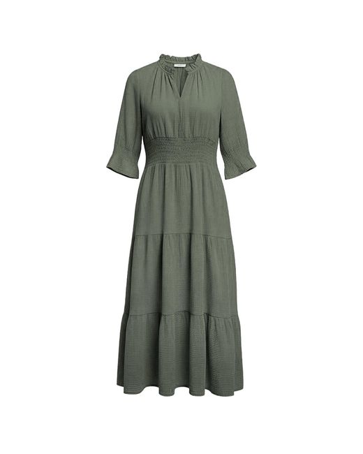 At Last Green Cotton Salcombe Midi Dress