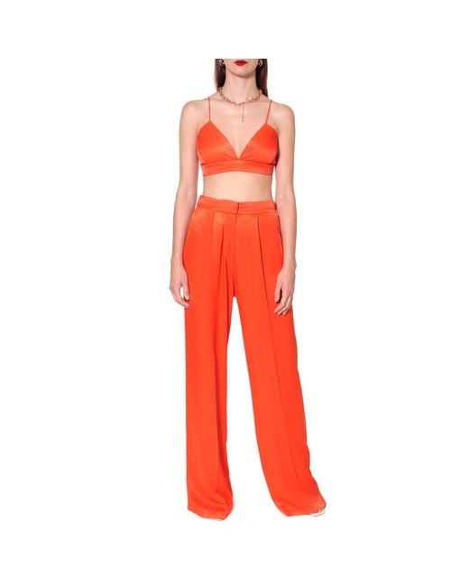 AGGI by HALEWSKI Red Asha Satin Nasturtium Bralette Top