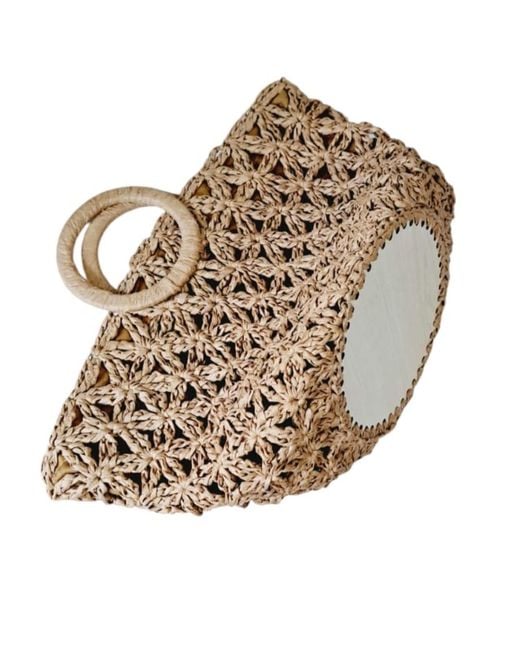 Springmoonatelier Brown Handmade Raffia Lady Handbag