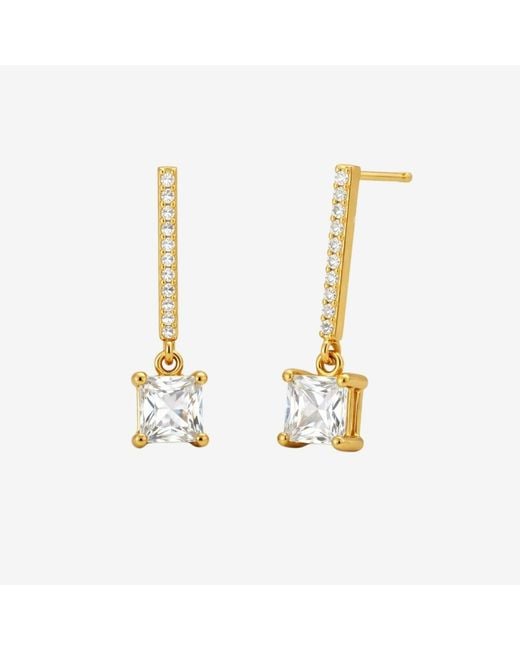 Uchi and Soto Metallic Shikaku Drop Stone Earrings