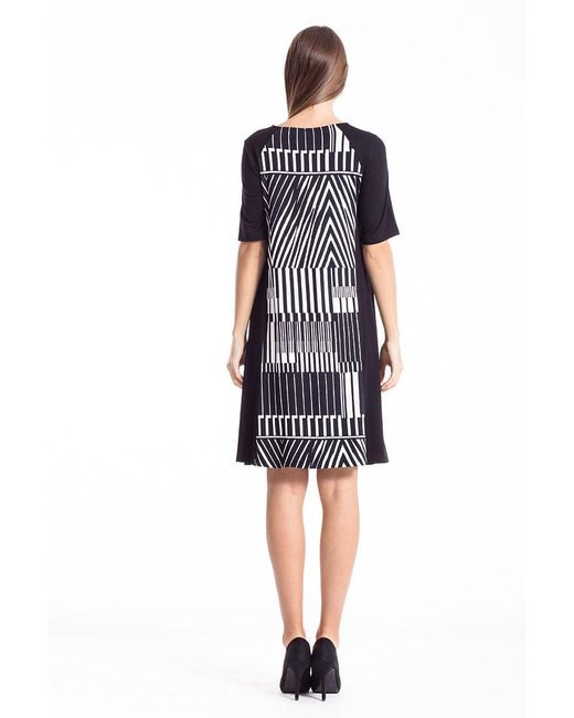 Conquista Black Animal Print A Line Dress