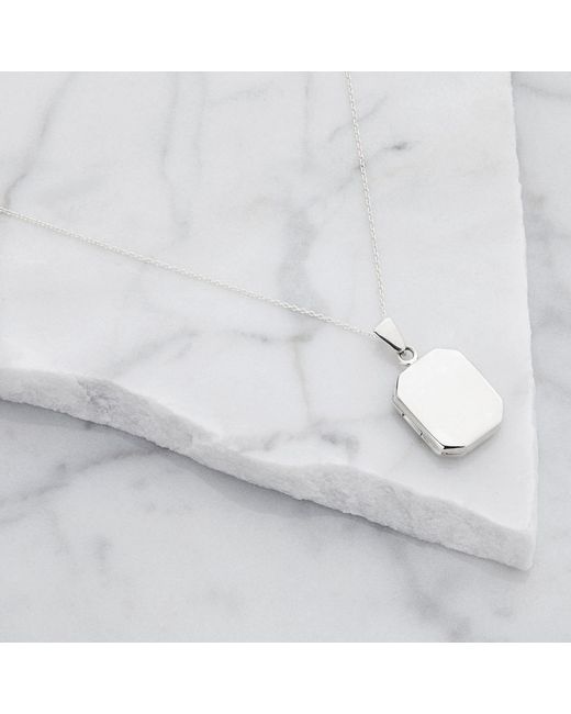 Lily & Roo Metallic Sterling Small Square Locket Necklace
