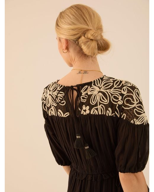 Rose & Nancy Black Rhea Lace Maxi Boho Dress