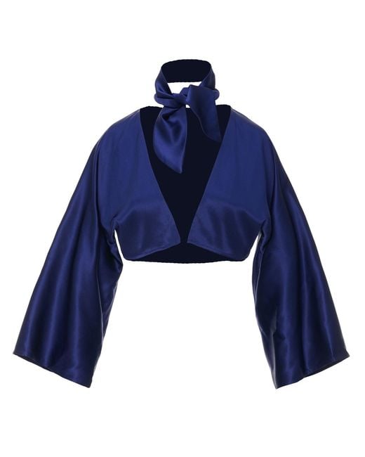MOE Blue Silk Bolero Reversible