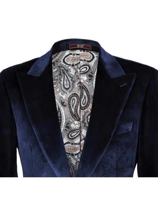 DAVID WEJ Blue Maison Velvet Blazer – for men