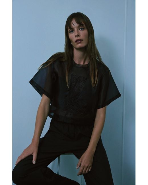 Lendrop Studios Black Acacia Organza T-Shirt