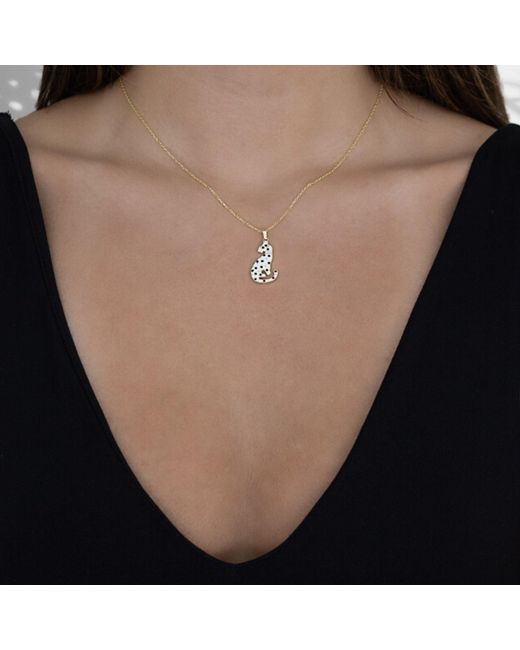 Ebru Jewelry Metallic Dalmatian Dog Necklace