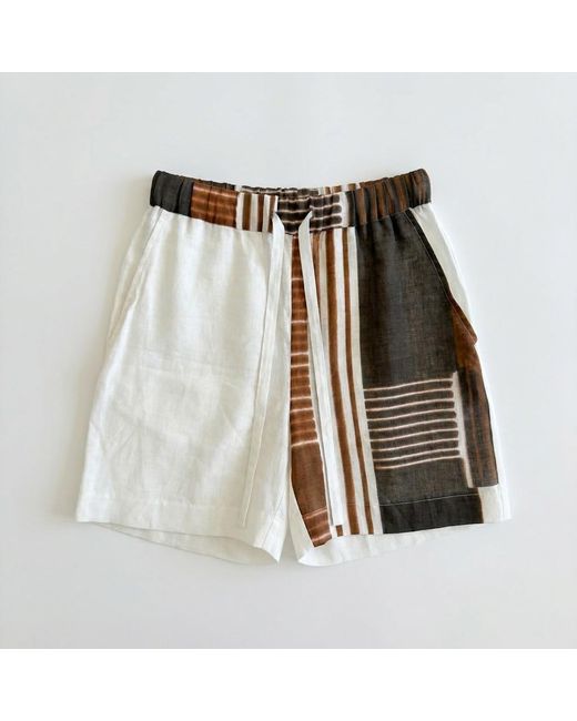 Studio Afuera White Lima Clay Linen Shorts