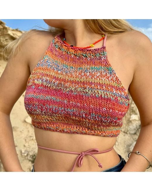 Shareyourluce Red Raspberry Sunkissed Knit Top