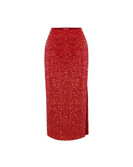 Elsava Red Riva Sequin Skirt